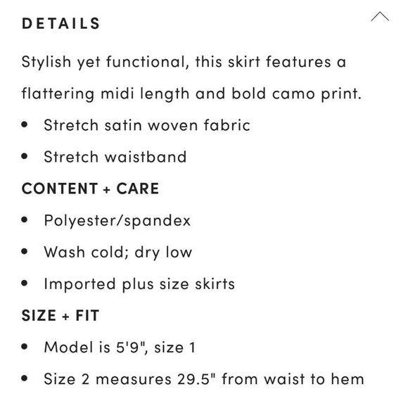 Torrid Camo Satin midi skirt size 2 - Picture 7 of 7